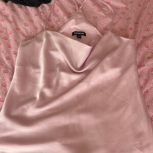 Express Blush Satin Cowl Neck Camisole
